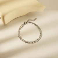 304 Stainless Steel 18K Gold Plated Simple Style Twist Bracelets main image 7