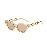Nordic Style Vacation Beach Solid Color Ac Cat Eye Chain Full Frame Women's Sunglasses main image 2