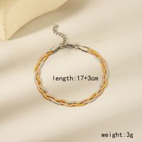 304 Stainless Steel 18K Gold Plated Simple Style Twist Bracelets sku image 2