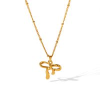 304 Stainless Steel 18K Gold Plated Glam Sweet Polishing Plating Bow Knot Pendant Necklace main image 7