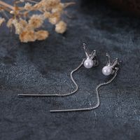 1 Pair Cute Sweet Rabbit Inlay Resin Copper Pearl Drop Earrings main image 6