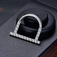 1 Piece Nose Rings & Studs Simple Style Classic Style Geometric Titanium Alloy Inlay Zircon Ear Cartilage Rings & Studs Nose Rings & Studs main image 5