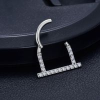1 Piece Nose Rings & Studs Simple Style Classic Style Geometric Titanium Alloy Inlay Zircon Ear Cartilage Rings & Studs Nose Rings & Studs main image 3