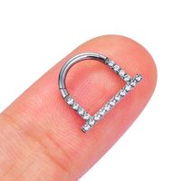 1 Piece Nose Rings & Studs Simple Style Classic Style Geometric Titanium Alloy Inlay Zircon Ear Cartilage Rings & Studs Nose Rings & Studs main image 4