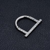 1 Piece Nose Rings & Studs Simple Style Classic Style Geometric Titanium Alloy Inlay Zircon Ear Cartilage Rings & Studs Nose Rings & Studs main image 1