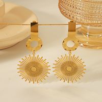 1 Pair Vintage Style Simple Style Classic Style Leaf Tassel Solid Color Plating 304 Stainless Steel 18K Gold Plated Drop Earrings main image 5