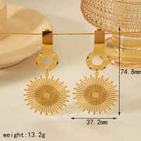 1 Pair Vintage Style Simple Style Classic Style Leaf Tassel Solid Color Plating 304 Stainless Steel 18K Gold Plated Drop Earrings sku image 1