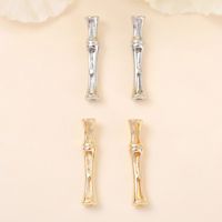 1 Piece 6*29mm Copper 18K Gold Plated White Gold Plated Bamboo Polished Spacer Bars main image 8