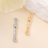 1 Piece 6*29mm Copper 18K Gold Plated White Gold Plated Bamboo Polished Spacer Bars main image 5