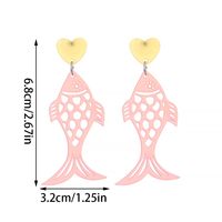 1 Pair Casual Simple Style Heart Shape Fish Hollow Out Arylic Drop Earrings main image 2