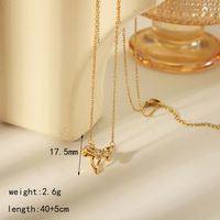 304 Stainless Steel Copper 18K Gold Plated Casual Simple Style Inlay Bow Knot Zircon Pendant Necklace sku image 1