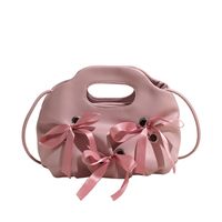 Women's Medium Pu Leather Solid Color Classic Style Streetwear Bowknot Square Zipper Crossbody Bag sku image 3