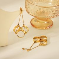 1 Pair IG Style Vintage Style Simple Style Round Tassel Solid Color Pearl Plating 304 Stainless Steel 18K Gold Plated Drop Earrings main image 5