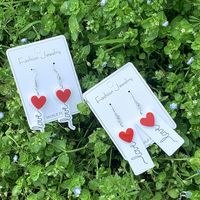 1 Pair Casual Hawaiian Heart Shape Arylic Drop Earrings main image 1