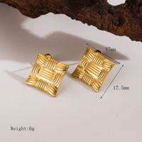 1 Pair Simple Style Classic Style Commute Cross Rectangle 304 Stainless Steel 14K Gold Plated Ear Studs main image 2