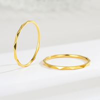 Titanium Steel 18K Gold Plated Simple Style Plating Solid Color Rings main image 3