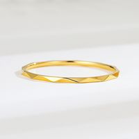 Titanium Steel 18K Gold Plated Simple Style Plating Solid Color Rings main image 5
