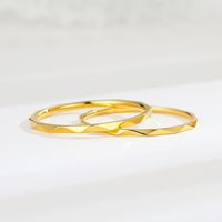 Titanium Steel 18K Gold Plated Simple Style Plating Solid Color Rings main image 4