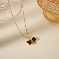 1 Piece 18.5*11.5mm Hole 1~1.9mm Copper Zircon 18K Gold Plated Bow Knot Polished Pendant sku image 7