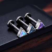 1 Piece Lip Rings Simple Style Classic Style Solid Color Titanium Alloy Inlay Zircon Lip Rings Ear Cartilage Rings & Studs Nose Rings & Studs main image 1