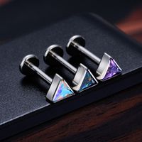 1 Piece Lip Rings Simple Style Classic Style Solid Color Titanium Alloy Inlay Zircon Lip Rings Ear Cartilage Rings & Studs Nose Rings & Studs main image 8