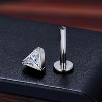 1 Piece Lip Rings Simple Style Classic Style Solid Color Titanium Alloy Inlay Zircon Lip Rings Ear Cartilage Rings & Studs Nose Rings & Studs main image 2