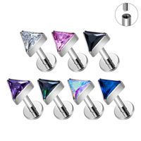 1 Piece Lip Rings Simple Style Classic Style Solid Color Titanium Alloy Inlay Zircon Lip Rings Ear Cartilage Rings & Studs Nose Rings & Studs main image 7
