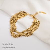 304 Stainless Steel 18K Gold Plated Simple Style Classic Style Solid Color Grain Bracelets main image 2