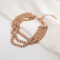 304 Stainless Steel 18K Gold Plated Simple Style Classic Style Solid Color Grain Bracelets main image 5