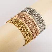 304 Stainless Steel 18K Gold Plated Simple Style Classic Style Solid Color Grain Bracelets main image 1