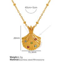Titanium Steel 18K Gold Plated Elegant Classic Style Plating Inlay Shell Rhinestones Earrings Necklace main image 8