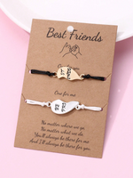 Casual Cute Modern Style Letter Heart Shape Rope Zinc Alloy Wholesale Bracelets main image 4