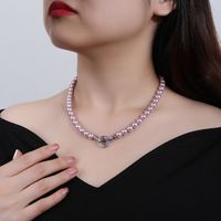 Wholesale Jewelry Elegant Round Artificial Pearl Copper Zircon Beaded Hollow Out Inlay Necklace main image 1