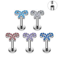 1 Piece Lip Rings Simple Style Classic Style Solid Color Titanium Alloy Inlay Zircon Lip Rings Ear Cartilage Rings & Studs Nose Rings & Studs main image 7