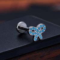 1 Piece Lip Rings Simple Style Classic Style Solid Color Titanium Alloy Inlay Zircon Lip Rings Ear Cartilage Rings & Studs Nose Rings & Studs main image 6