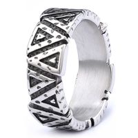 Hip-Hop Streetwear Symbol 304 Stainless Steel Carving Men's Rings sku image 13