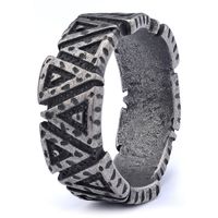 Hip-Hop Streetwear Symbol 304 Stainless Steel Carving Men's Rings sku image 5