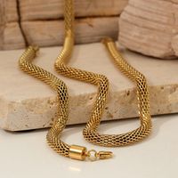304 Stainless Steel 16K Gold Plated White Gold Plated Gold Plated Casual Vacation Solid Color Bracelets Necklace main image 3