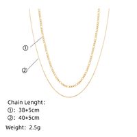 304 Stainless Steel 18K Gold Plated Simple Style Classic Style Plating Chain Double Layer Necklaces main image 2