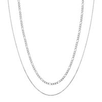 304 Stainless Steel 18K Gold Plated Simple Style Classic Style Plating Chain Double Layer Necklaces sku image 1