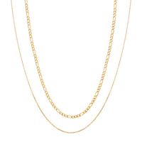 304 Stainless Steel 18K Gold Plated Simple Style Classic Style Plating Chain Double Layer Necklaces sku image 2