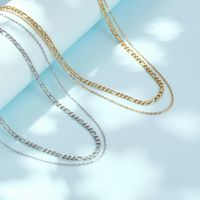 304 Stainless Steel 18K Gold Plated Simple Style Classic Style Plating Chain Double Layer Necklaces main image 3