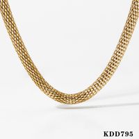 304 Stainless Steel 16K Gold Plated White Gold Plated Gold Plated Casual Vacation Solid Color Bracelets Necklace sku image 3