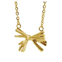 304 Stainless Steel 18K Gold Plated Simple Style Classic Style Plating Bow Knot Pendant Necklace sku image 2