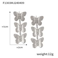 1 Pair Casual Sweet Simple Style Flower Petal Butterfly Inlay 304 Stainless Steel Pearl 18K Gold Plated Drop Earrings sku image 3