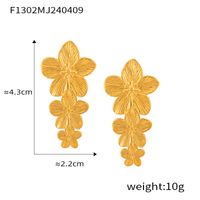 1 Pair Casual Sweet Simple Style Flower Petal Butterfly Inlay 304 Stainless Steel Pearl 18K Gold Plated Drop Earrings main image 2
