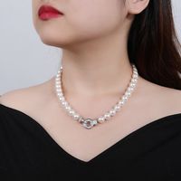 Wholesale Jewelry Elegant Round Artificial Pearl Copper Zircon Beaded Hollow Out Inlay Necklace main image 3