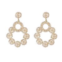 1 Paire Sucré Style Simple Géométrique Évider Incruster Strass Strass Boucles D'oreilles main image 3