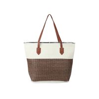 Women's Large Canvas Stripe Basic Square Zipper Canvas Bag sku image 16