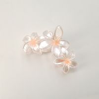 Cute Sweet Solid Color Flower Plastic Stoving Varnish Hair Claws sku image 31